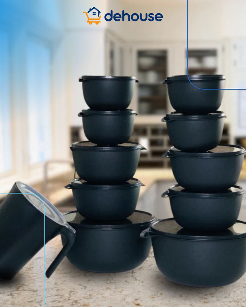 Super Kit de Potes Herméticos + Jarra 1.800ml – 11 Peças para Organizar Tudo!