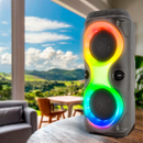 Caixa de som Bluetooth Portátil Com Led RGB Portátil FM USB TWS 30W Para Praia, Festa ou Viagem