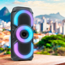 Caixa de som Bluetooth Portátil Com Led RGB Portátil FM USB TWS 30W Para Praia, Festa ou Viagem