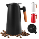 Garrafa Térmica Termometro Digital 1L Café Chá Nórdica Com Cabo Madeira