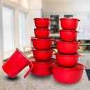 Kit Potes Hermeticos Redondos 10 Potes + 1 Jarra 1.800ml