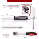 Kit De Ferramentas 46 Peças Jogo De Soquetes Chave Catraca Reversível Com Maleta Jogo Completo