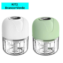 Processador Elétrico de Alimentos Portátil Carne Vegetais Recarregável USB Bivolt.