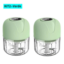 Processador Elétrico de Alimentos Portátil Carne Vegetais Recarregável USB Bivolt.