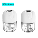 Processador Elétrico de Alimentos Portátil Carne Vegetais Recarregável USB Bivolt.