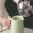 Garrafa Térmica Termometro Digital 1L Café Chá Nórdica Com Cabo Madeira